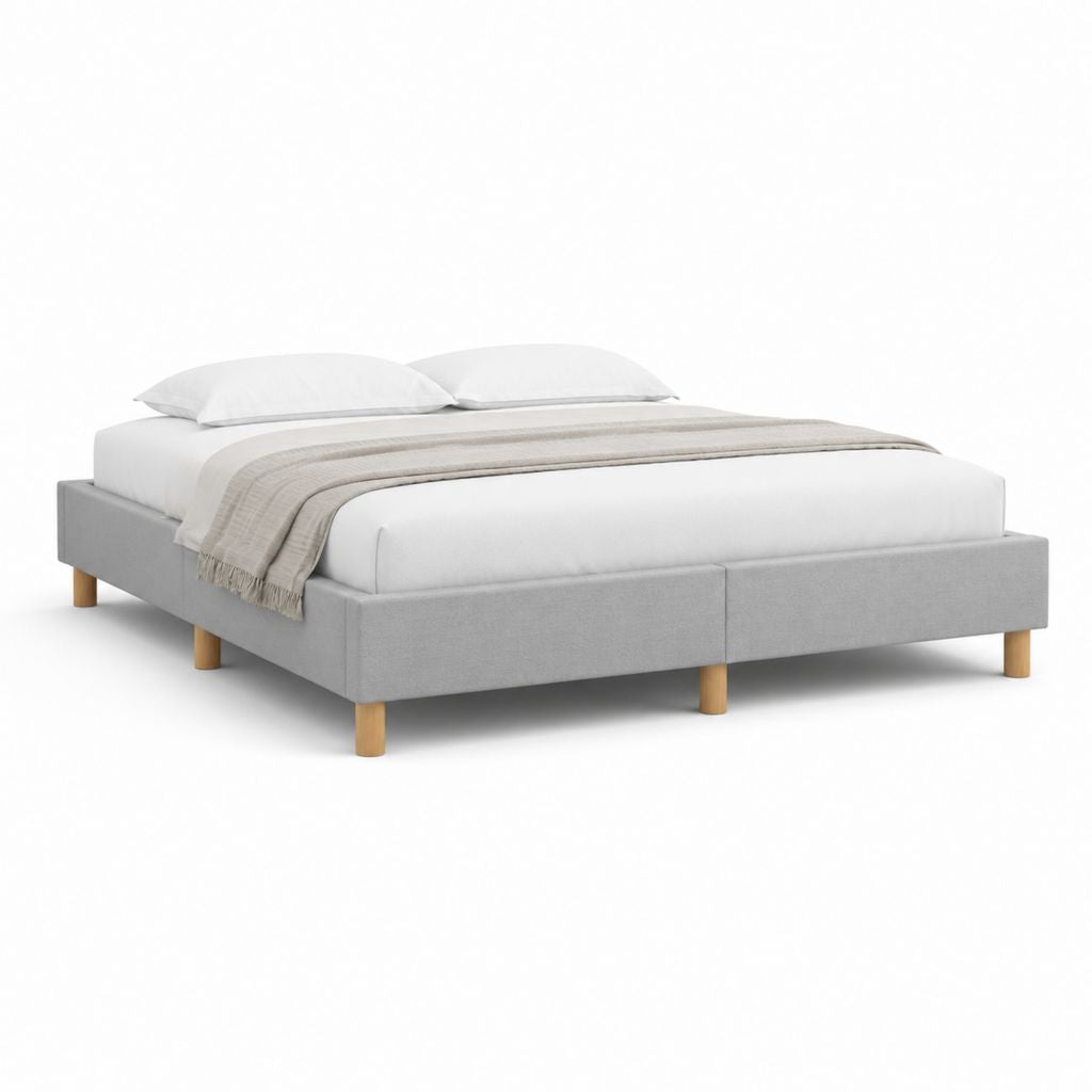 Struttura letto matrimoniale grigio chiaro in poliestere rettangolare 160 x 200 cm