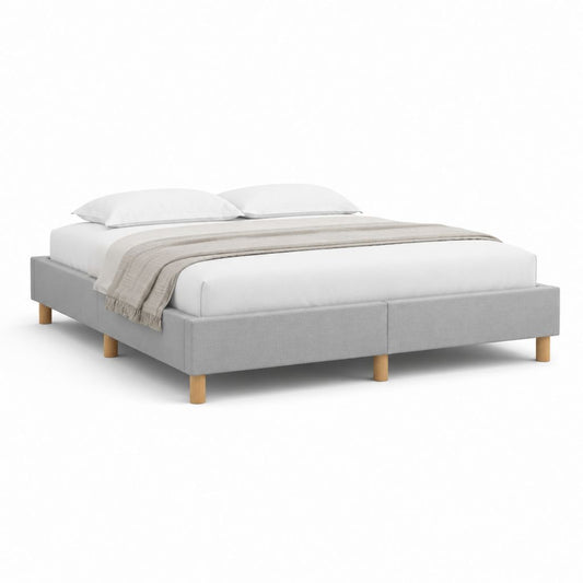 Struttura letto matrimoniale grigio chiaro in poliestere rettangolare 160 x 200 cm