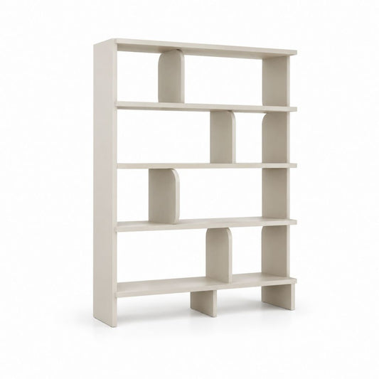 Libreria a giorno bianca in MDF 80 x 30 x 180 cm con 5 ripiani